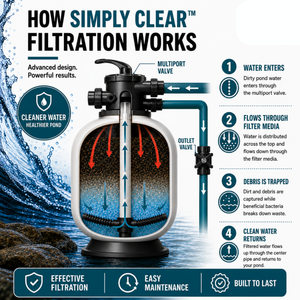 Simply Clear Pond Filter System with 55 Watt UV Clarifier, 2HP Blower & 3,200 GPH Pump - Filters Ponds Up to 2,500 Gallons