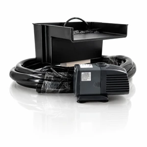 10-Inch Filtering Waterfall Spillway Kit for Ponds and Waterfall Streams up to 1,000 gallons. Includes 500 GPH Minnow Pump, Waterfall Box, Filter Media, and 10 FT Tubing.