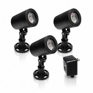 Half Off Ponds (3) 9-Watt Color Changing Black Fountain Light Kit 200' QD Cord - 3XCCFFL9WKIT200-BLK