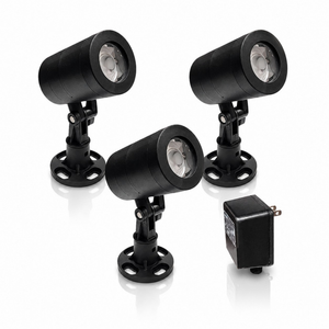 (3) 9-Watt Color Changing Black Fountain Light Kit 200' QD Cord