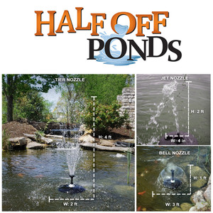 Small Floating Fountain with 750 GPH Pump – Adjustable Spray, 2 Nozzles & 30 ft Cord