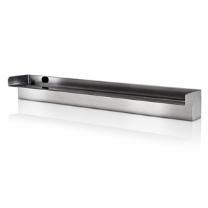 Steel Elegance Stainless Steel Spillways (12"–60") with Optional Color-Changing LED Lighting