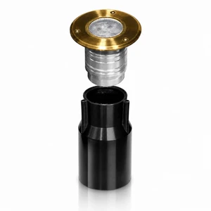 LumiNight Pond and Landscape Lighting - Brass 6-Watt LED Brass Well Light (Add-On, Transformer Not Included)