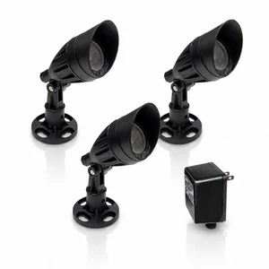 (3) 3-Watt Color Changing Black Fountain Light Kit 100' QD Cord