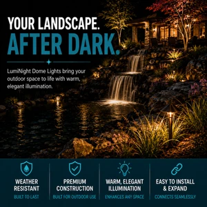 LumiNight Pond and Landscape Lighting - 3-Watt LED Dome Path Light (Add-On, Transformer Not Included)