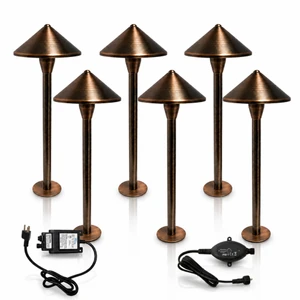 LumiNight Pond and Landscape Lighting - Bronze 3-Watt LED Bronze  Dome Path Light (Add-On, Transformer Not Included)