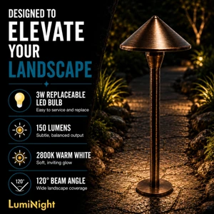 LumiNight Pond and Landscape Lighting - Bronze 3-Watt LED Bronze  Dome Path Light (Add-On, Transformer Not Included)
