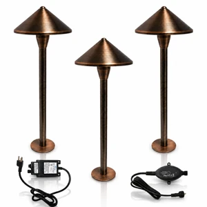 LumiNight Pond and Landscape Lighting - Bronze 3-Watt LED Bronze  Dome Path Light (Add-On, Transformer Not Included)