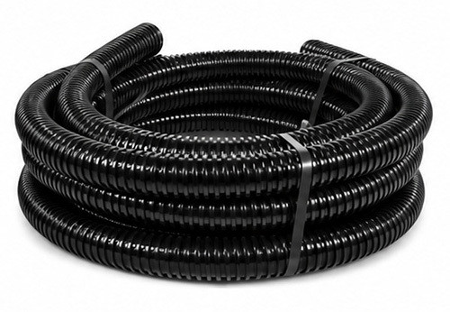 Coil of corrugated kink-free vinyl pond hose