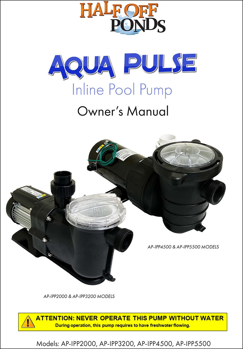 Aqua Pulse Inline Pool Pumps Manual