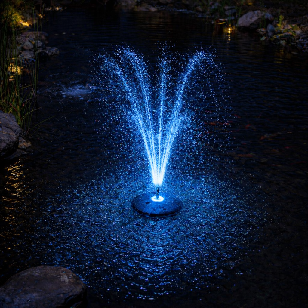 Blue LED fountain display