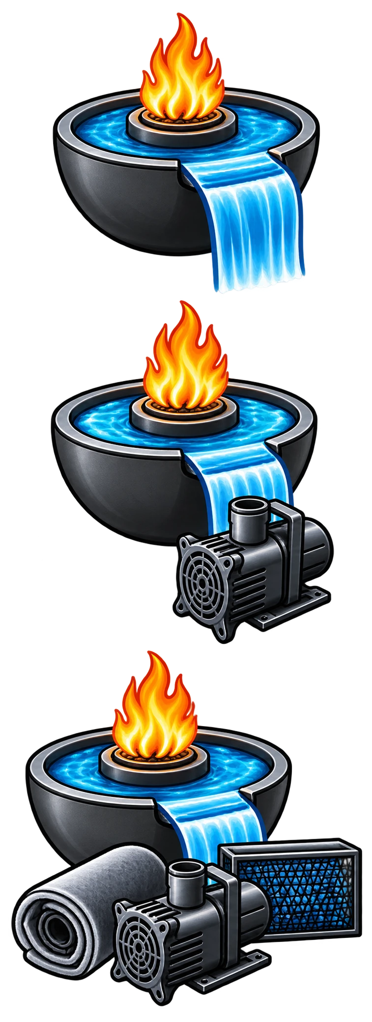 Element Cascade complete kit with pump, liner, and MatrixBlox