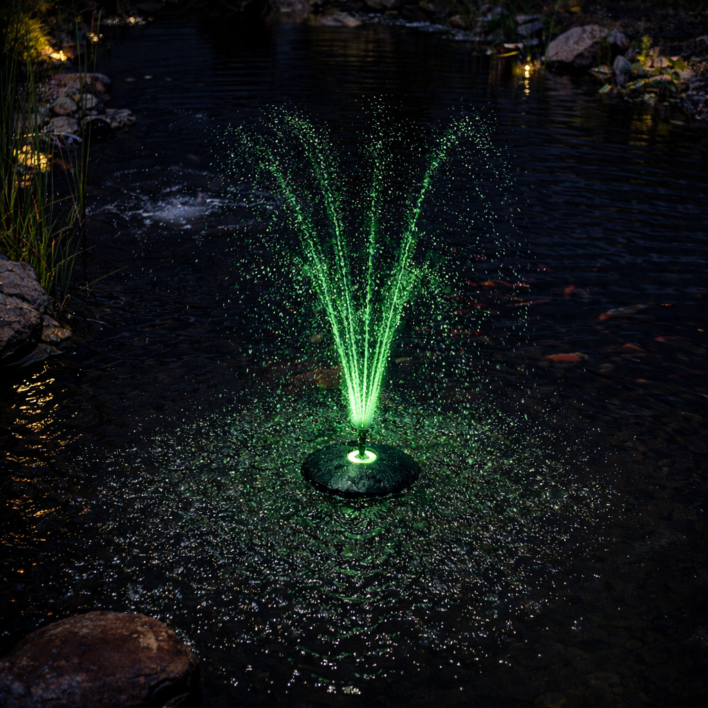 Green LED fountain display