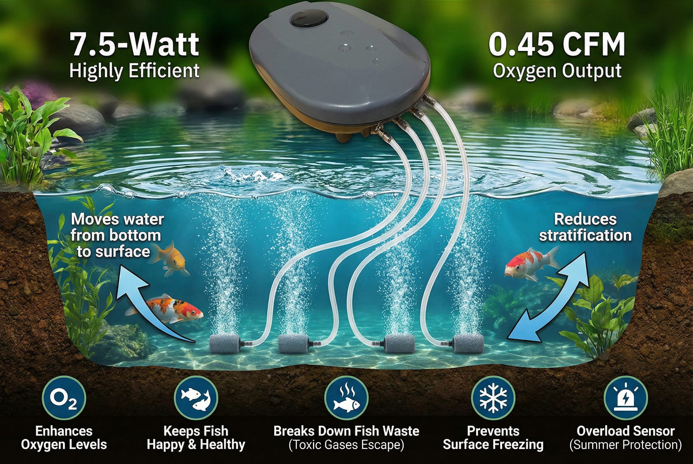 OX-Gen Series Diaphragm Aeration Kits (1.23–5.3 CFM) - Half Off Ponds