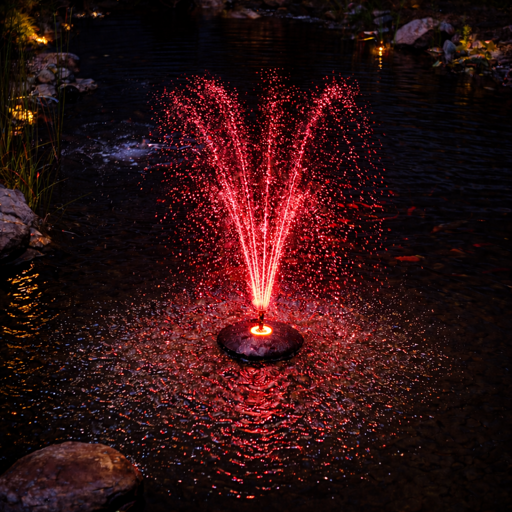 Red LED fountain display