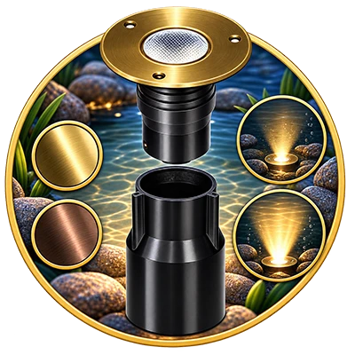 Brass and bronze well light finishes
