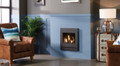 Gazco Logic HE Logs - Conventional Flue Gas Fire - Complete Front / Log Fuel Bed / Designio2 Steel Front in Graphite