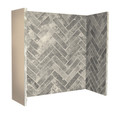 Penman Collection Herringbone Grey Ceramic Brick Bond Chamber