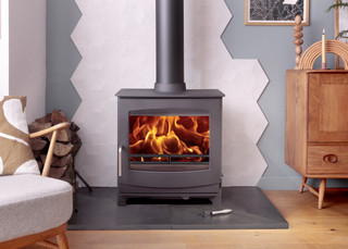 Woodwarm 5kW Fireview Eco Contemporary - Ecodesign Ready Stove / Standard Base