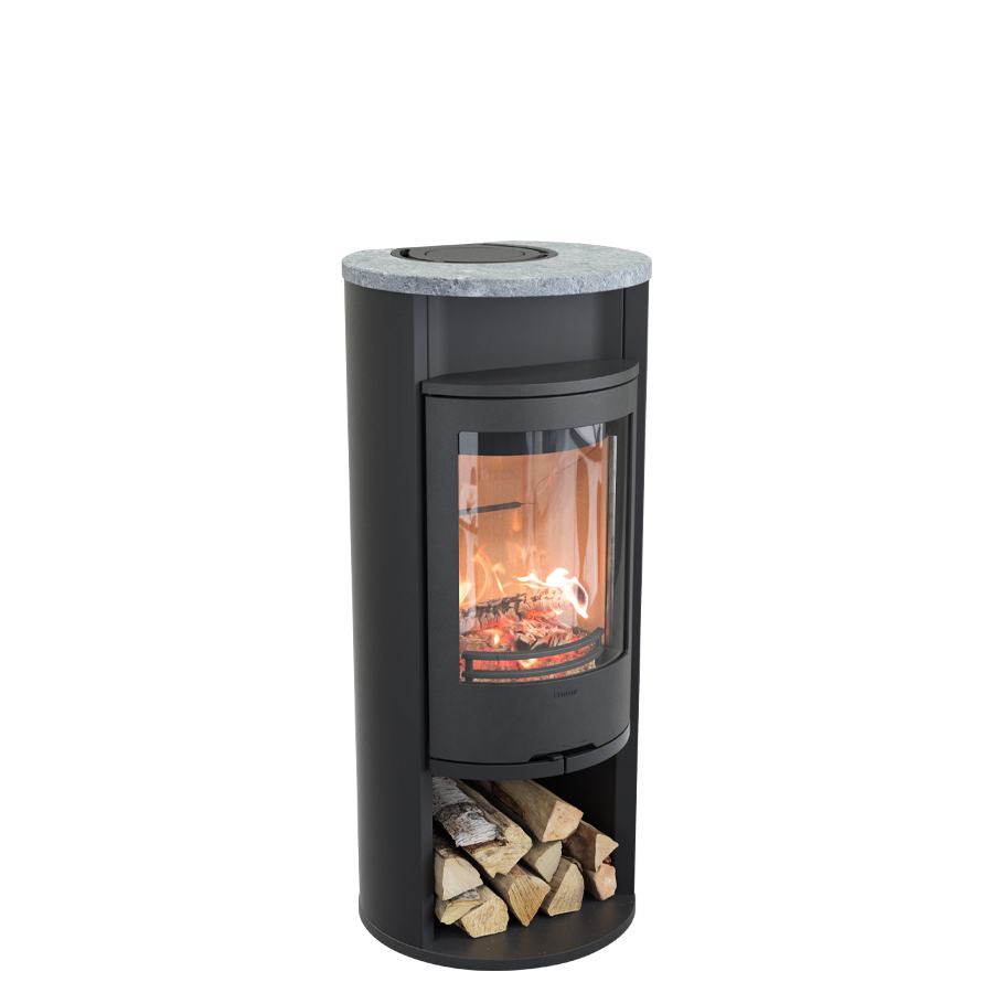 Contura 610 Style - Wood Burning Stove / Black / Soapstone / Warming Shelf