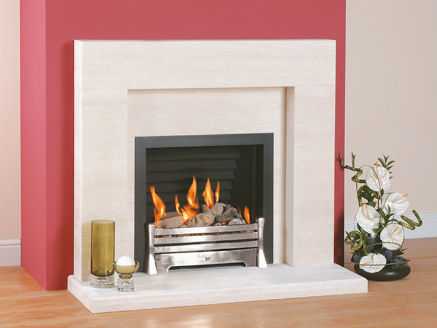 Newmans Faro - Limestone Fireplace