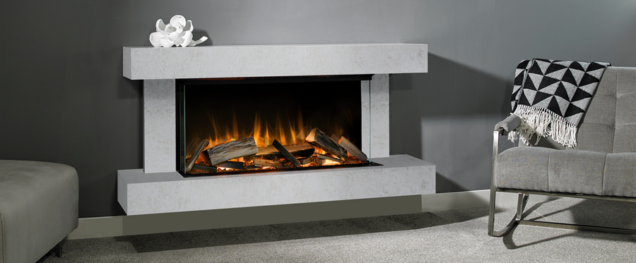 Evonicfires e-lectra Heathcote 1350mm - Electric Fireplace Suite