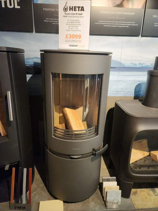 Heta Scan-Line 8 Cast - Wood Burning Stove Ex Display