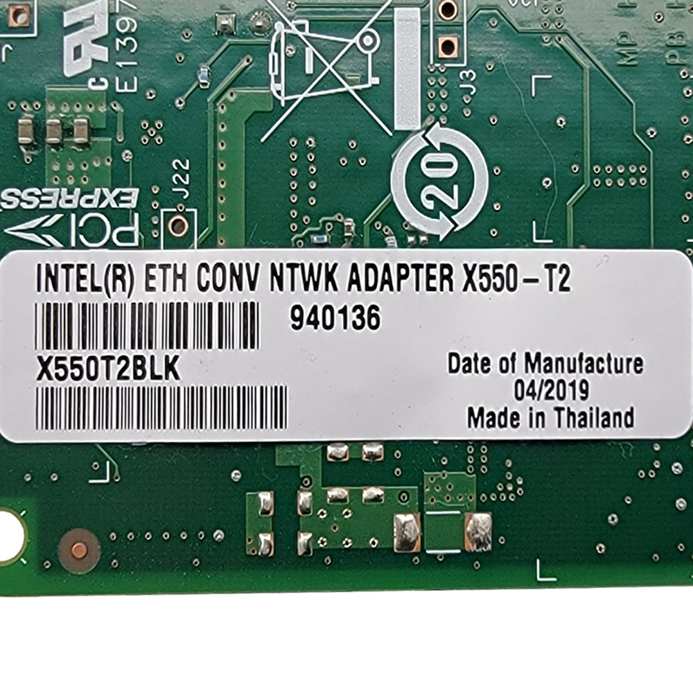 Intel - Intel X550-T2 Dual Port 10GbE Low Profile Ethernet Network