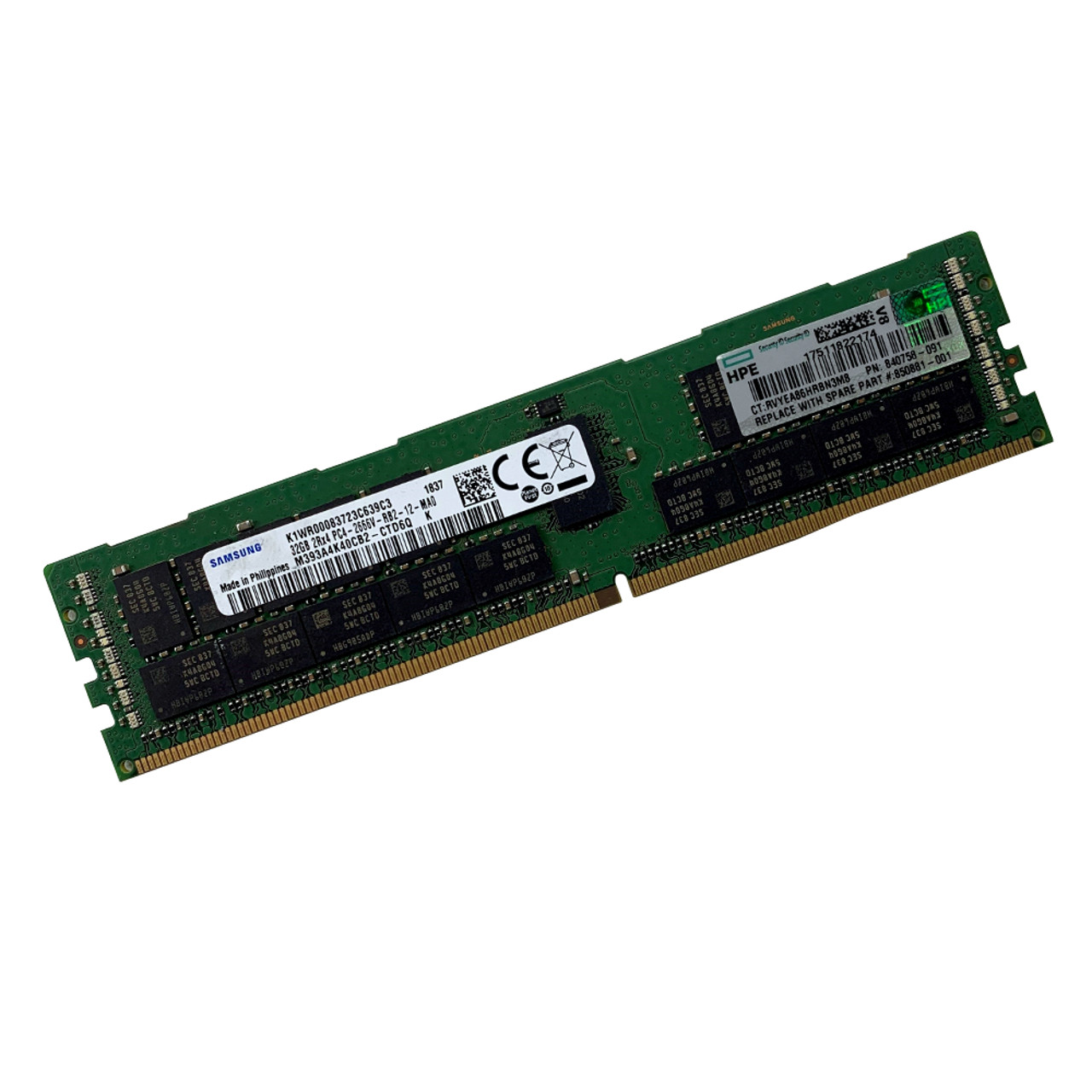 SAMSUNG 32GB PC4-2666V DDR4 REG ECCメモリ4枚 32GB PC4 (DDR4) 2666 MHz 2666V-R 2Rx4 Memory - Samsung
