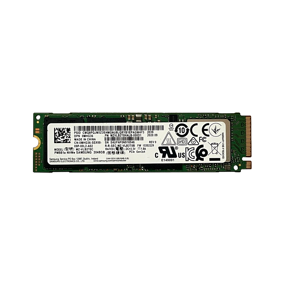Samsung PM981a 2TB NVMe SSD 本体 Dell Samsung - PM981a - 2TB - M.2 2280 NVMe SSD - 6GB/s