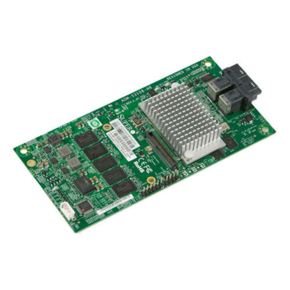 Supermicro Add-on Card - Storage controller (RAID) - 8 Channel - SATA 6Gb/s / SAS 12Gb/s low profile - 1.2 GBps - RAID 0, 1, 1E - PCIe 3.0 - for Super Supermicro AOC-SLG3-2M2 PCIe Add-On Card for up to Two NVMe SSDs