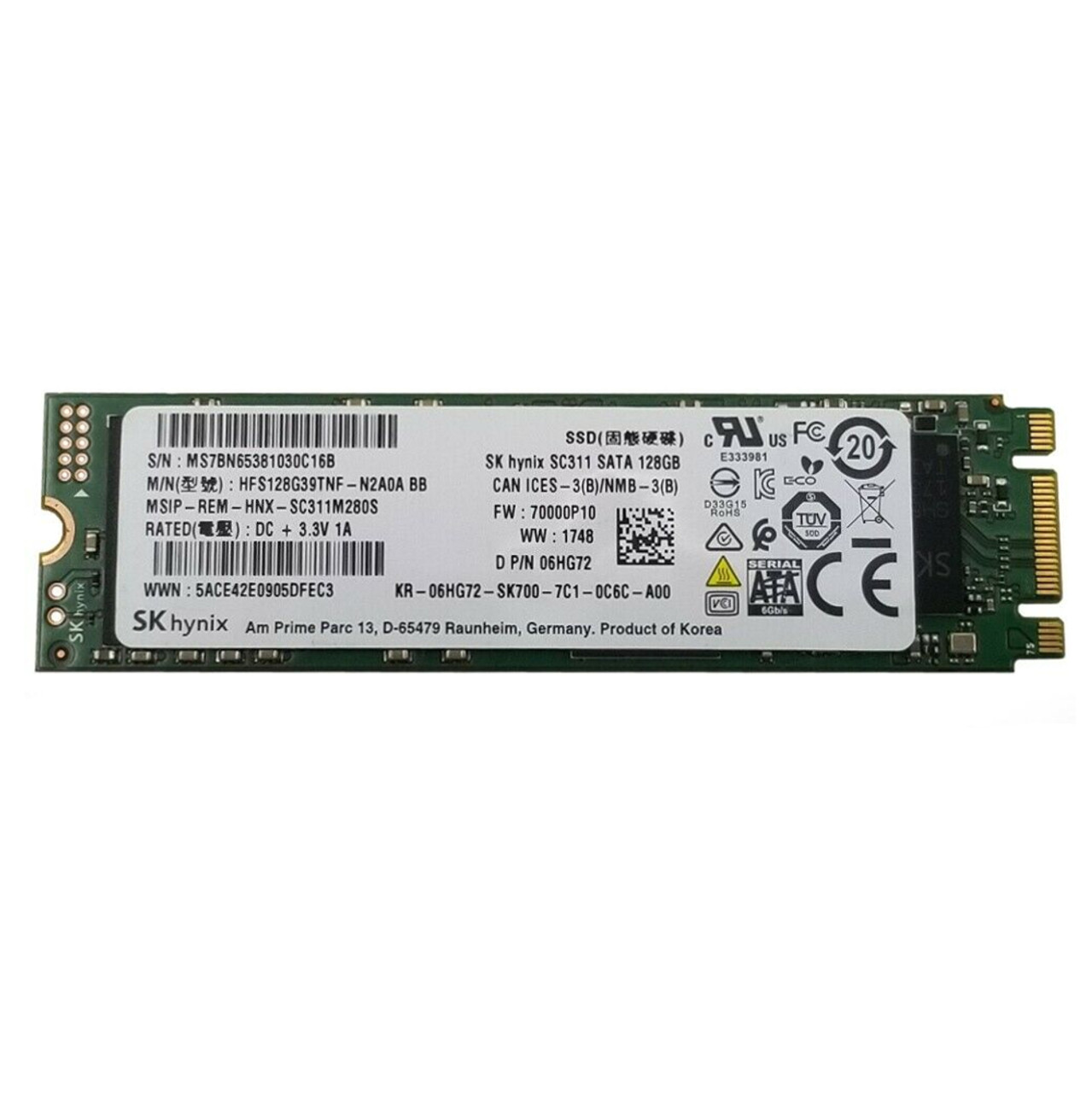 Dell Hynix - SC311 - 128GB - M.2 2280 SATA SSD - 6GB/s