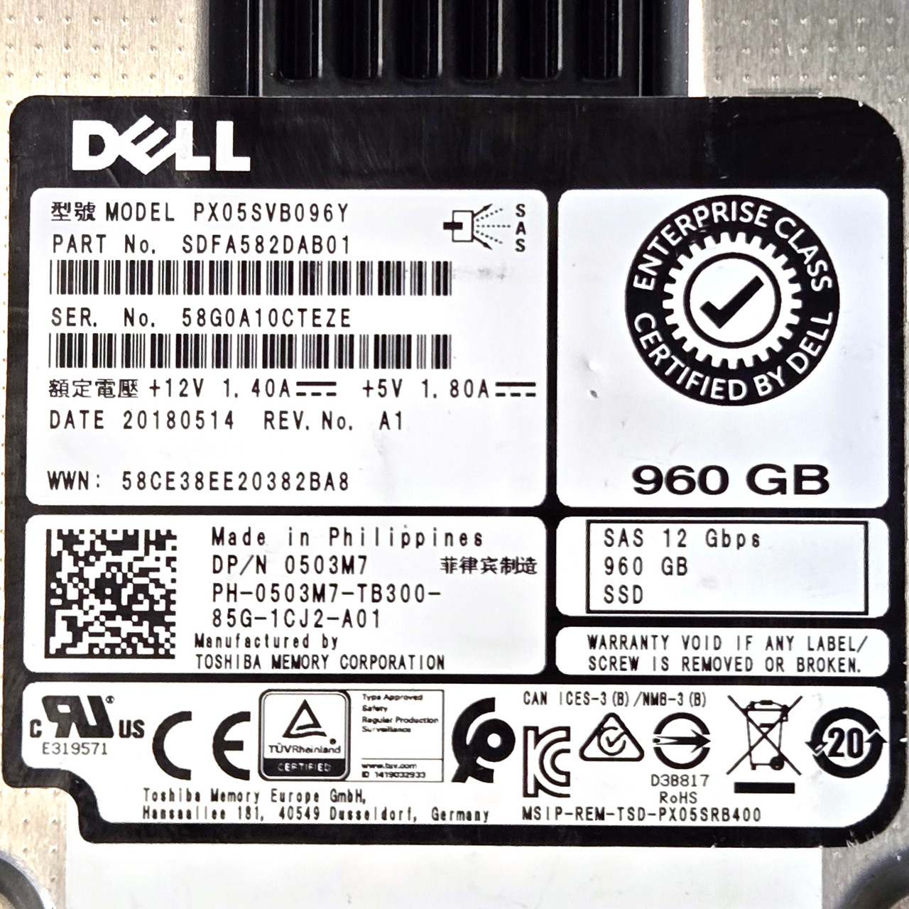 Dell - Toshiba PX05SVB096Y - 960GB 2.5