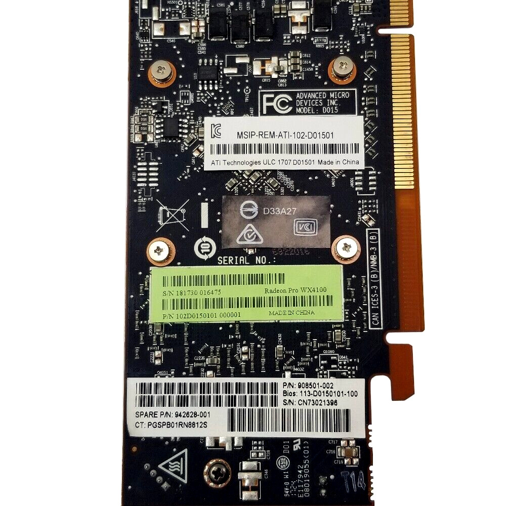 HP - AMD Radeon Pro WX 4100 (4GB GDDR5) Graphics Card - Used