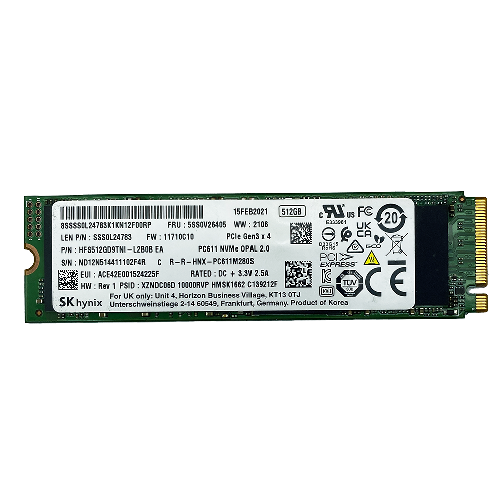 SK Hynix Lenovo 512GB NVMe Internal SSD Used (HFS512GD9TNI-L2B0B)