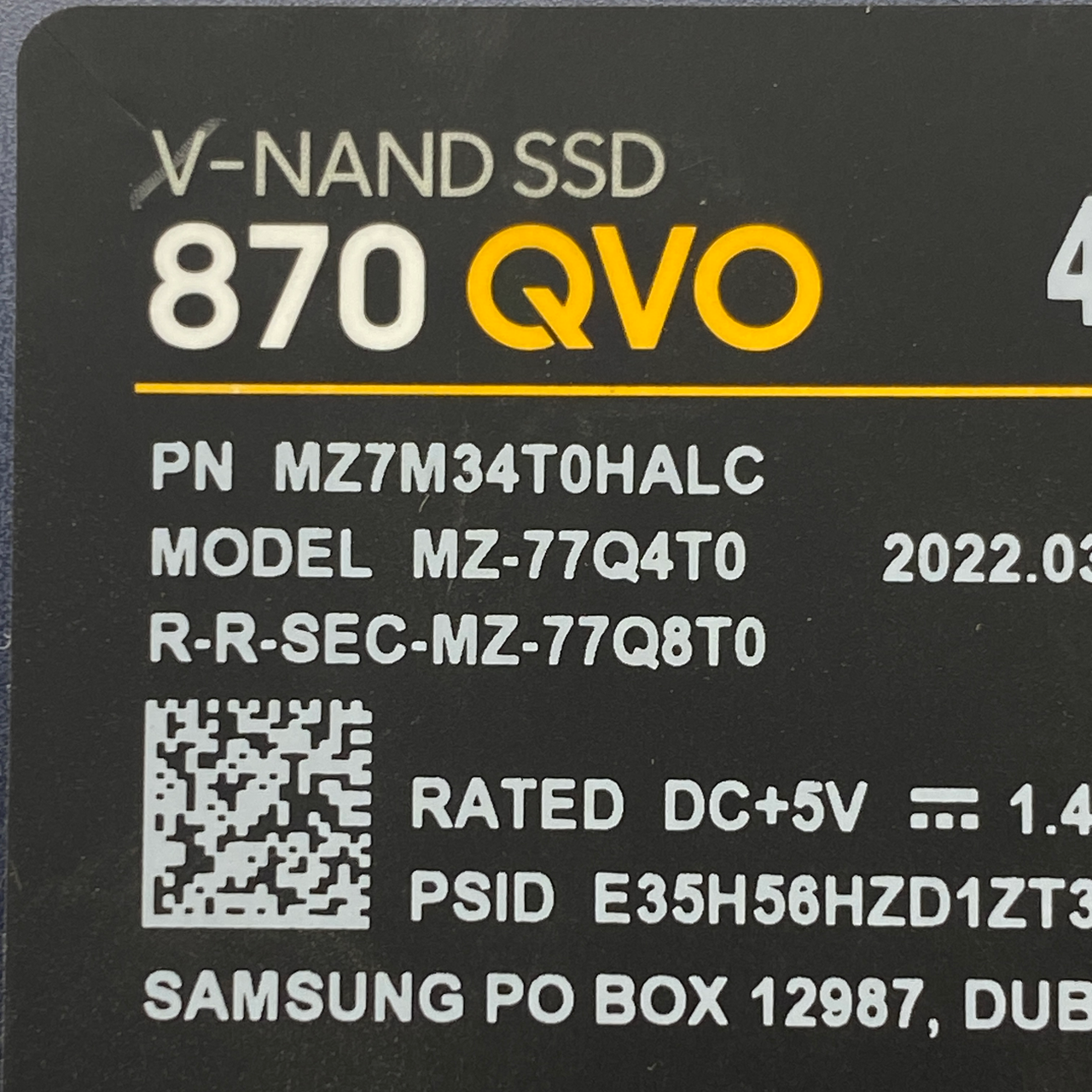 Samsung - Samsung 870 QVO MZ-77Q4T0 4TB SATA 6GB/s 2.5