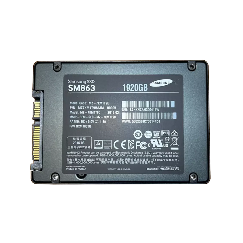 Samsung SM863 Series 1.92TB SATA 6GB/s 2.5