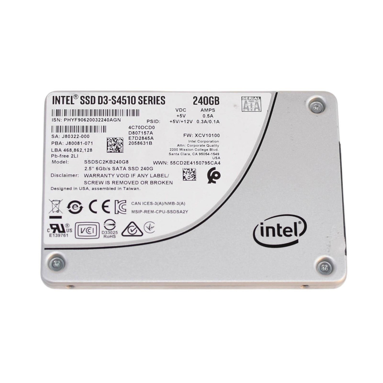 Intel - D3-S4510 Series 240GB SATA 6Gb/s 2.5