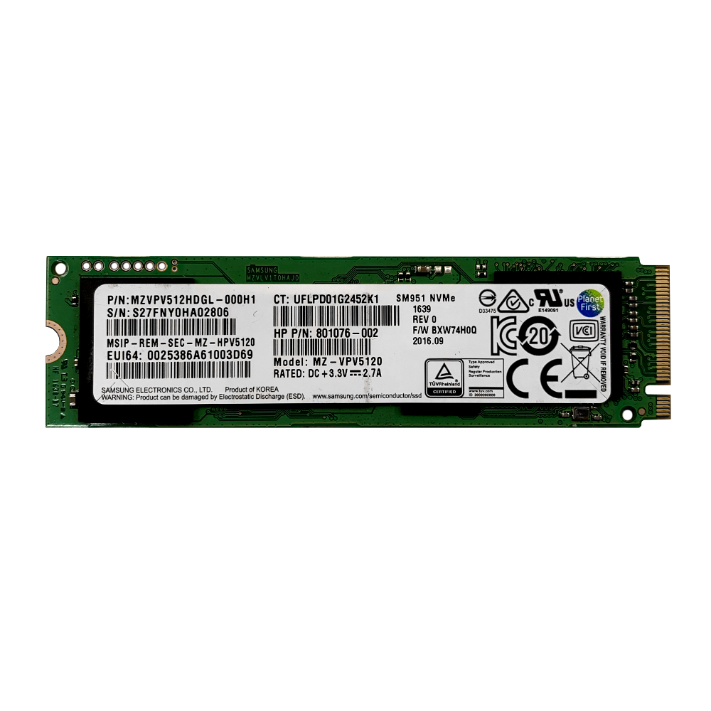 HP - Samsung MZVPV512HDGL-000H1 512GB SM951 NVMe M.2 2280 - Used