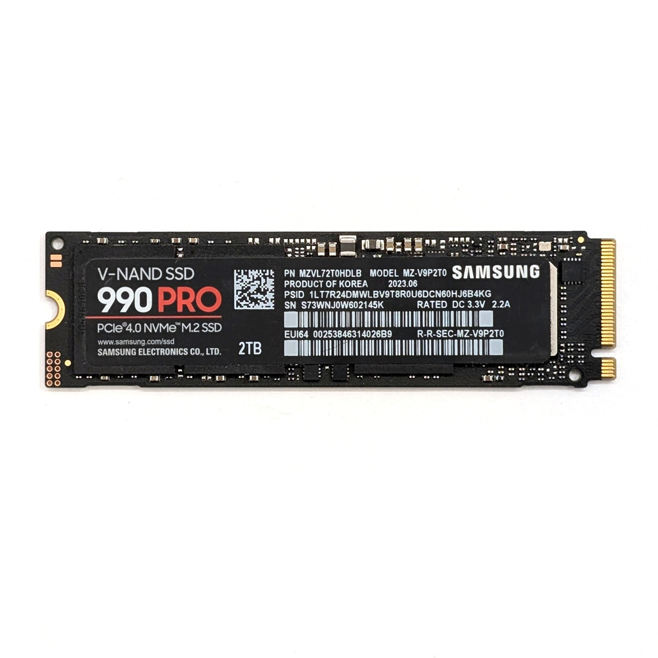 Samsung 990 Pro 2TB PCIe 4.0 NVMe M.2 SSD (MZ-V9P2T0, MZVL72T0HDLB