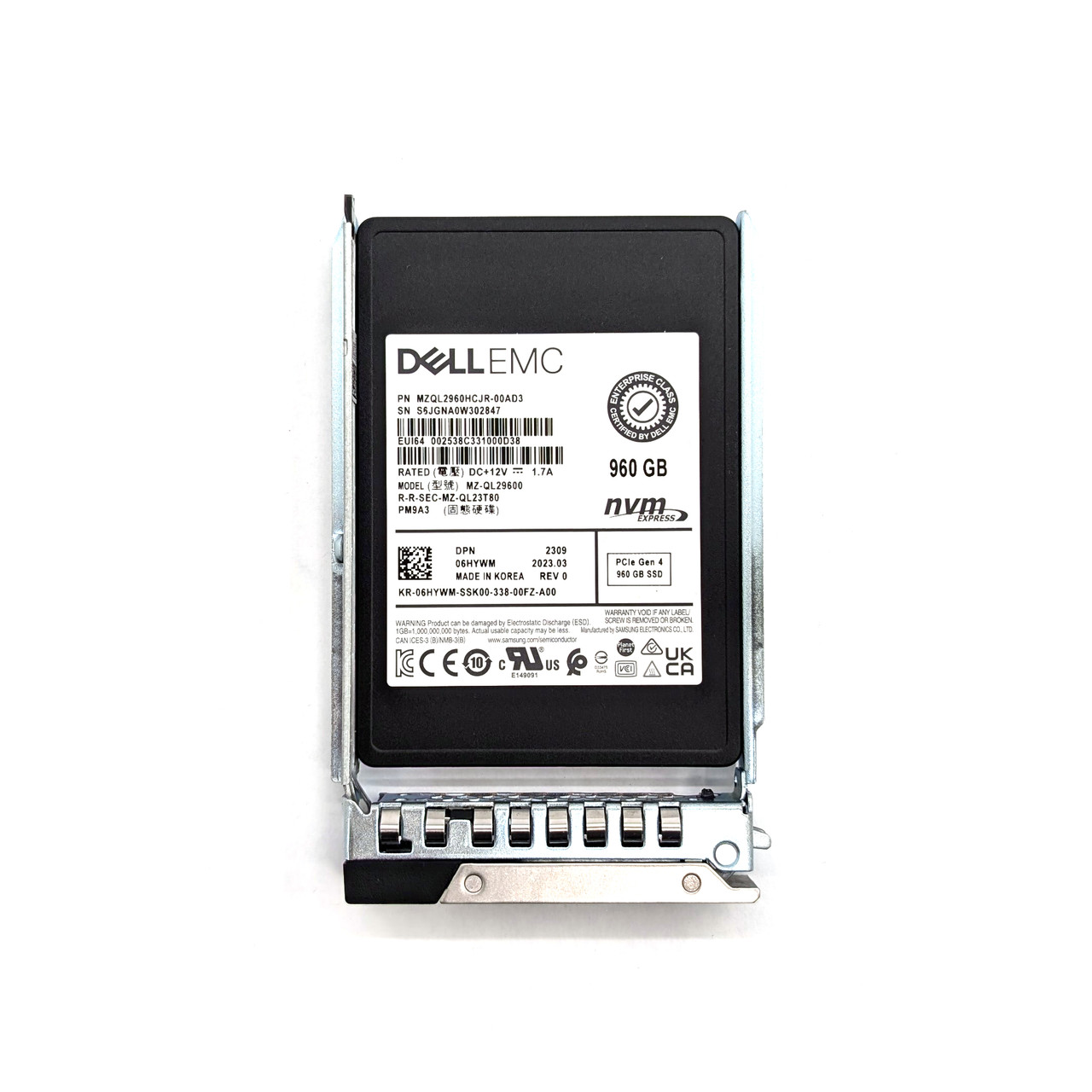Dell Samsung 960GB PCIe 4.0 NVMe U.2 Read Intensive 2.5