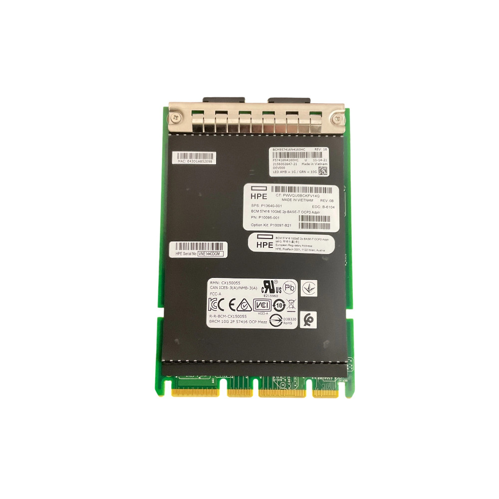 新品 BCM 57416 10GbE 2ポートBASE-T OCP3 アダプター HPE - Broadcom BCM57416 Adapter - 10Gb 2-Port BASE-T OCP 3.0