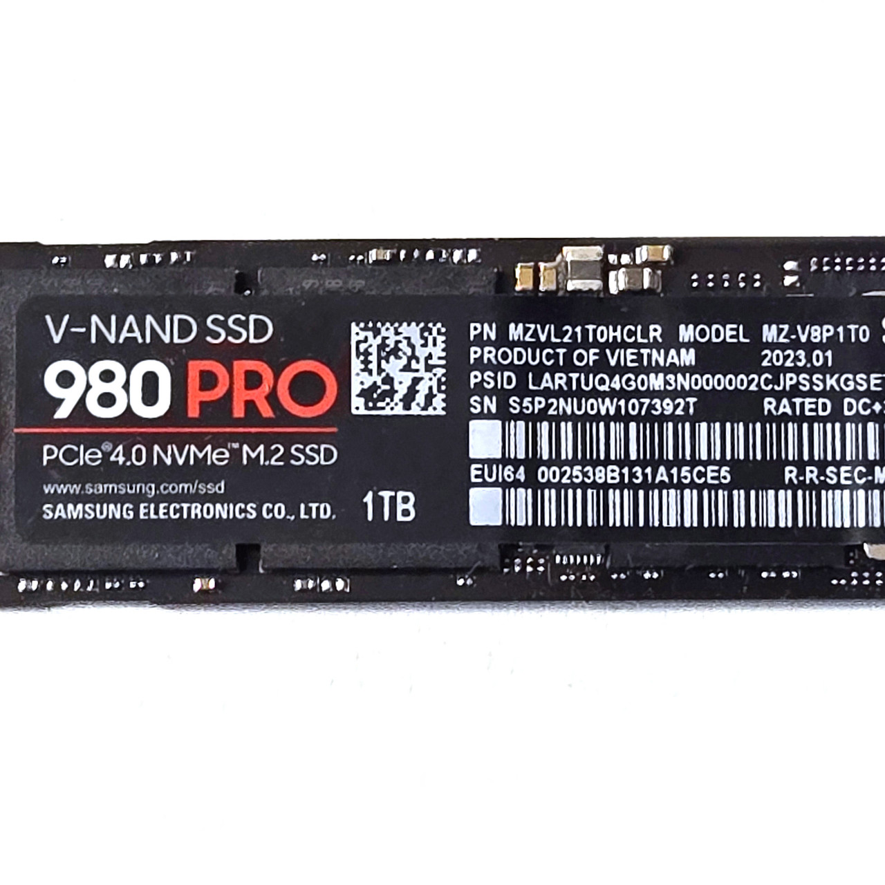 Samsung - 980 Pro - 1TB PCIe 4.0 NVMe M.2 SSD MZ-V8P1T0 - Used