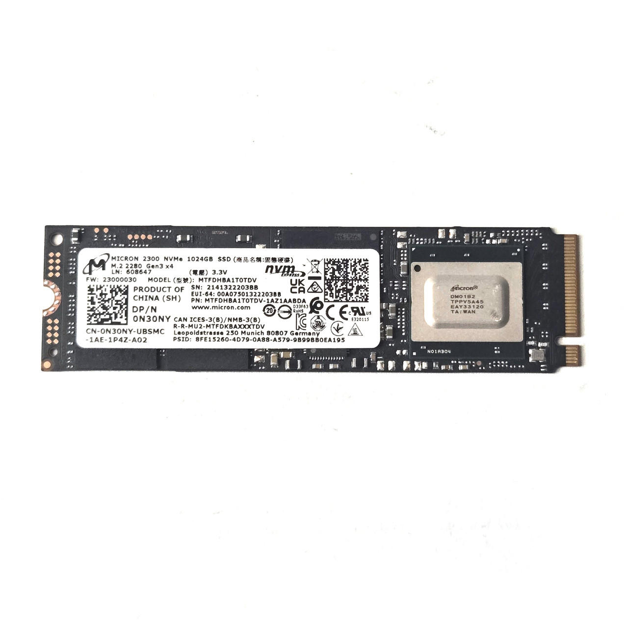 Dell - Micron 1TB PCIe Gen3 x4 NVMe M.2 SSD 2300 MTFDHBA1T0TDV