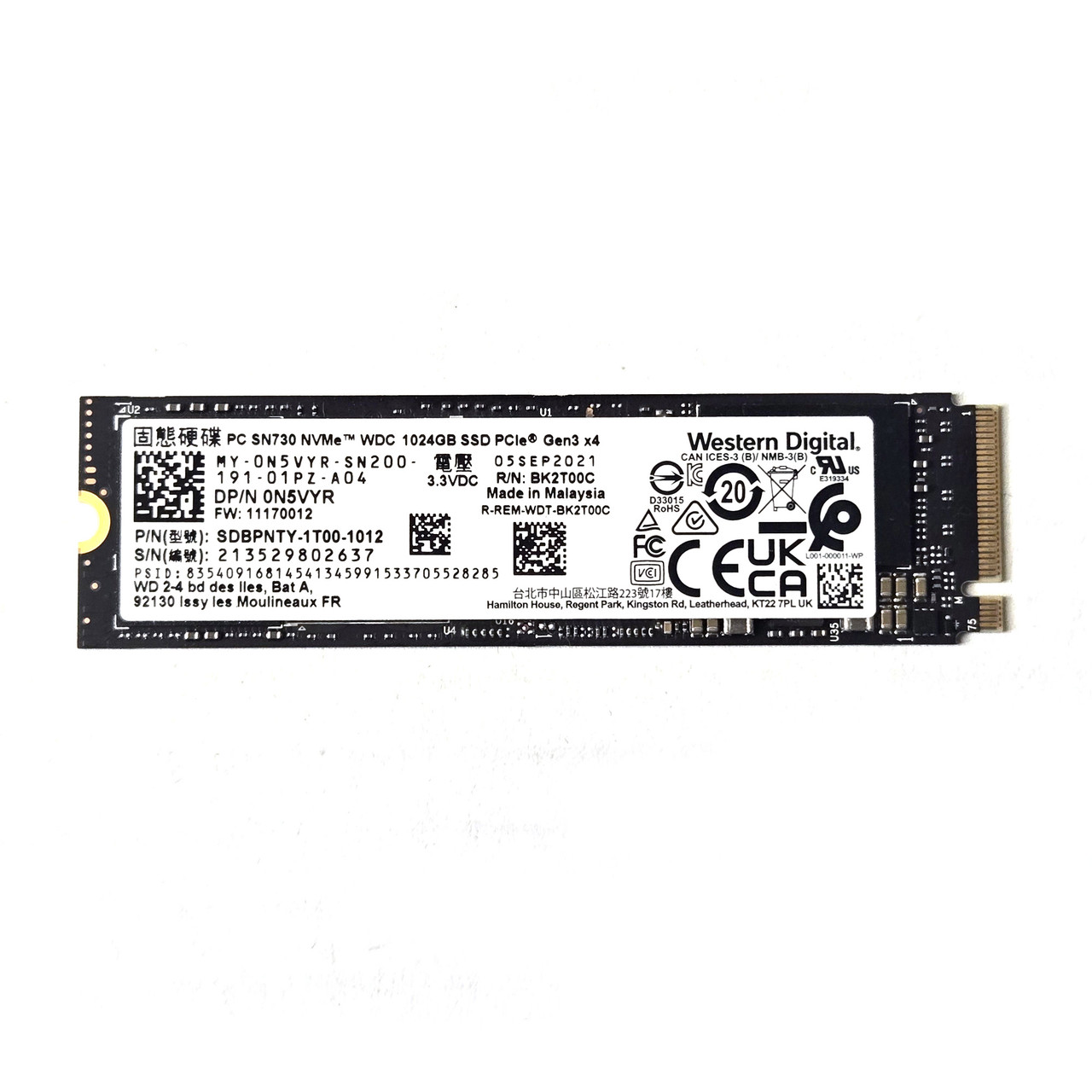 Dell - Western Digital SN730 1TB NVMe M.2 SSD SDBPNTY-1T00-1012