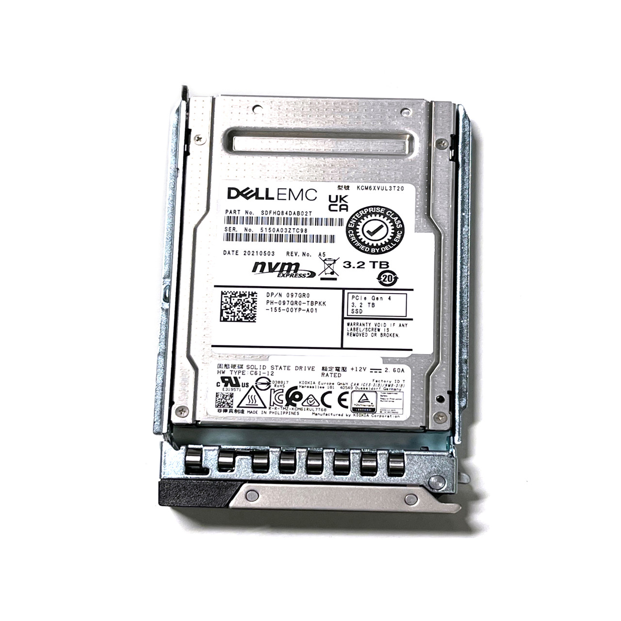 Dell Kioxia SDFHQ84DAB02T 97GR0 3.2TB PCIe Gen 4 NVMe 2.5