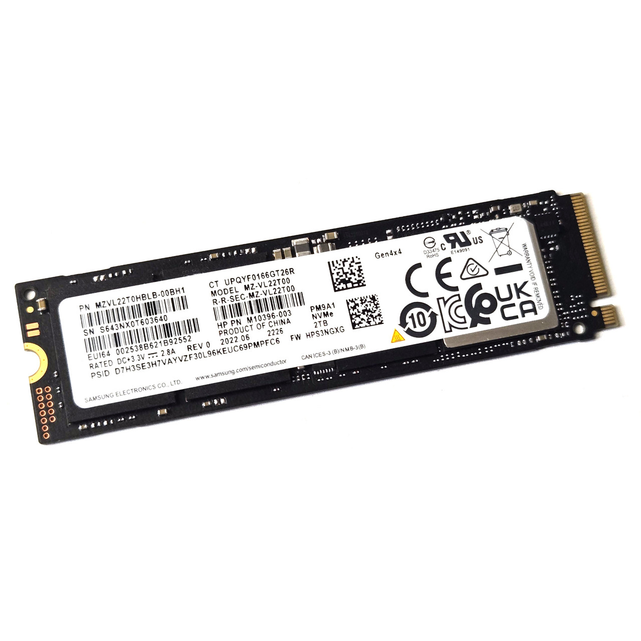 HP Samsung MZ-VL22T00 PM9A1 2TB NVMe 2280 PCIe Gen4x4 SSD