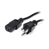 6-Foot E205755 Power Cable - 18AWG NEMA 5-15P to IEC C13 - UL Listed - AC Equipment Cord Cable