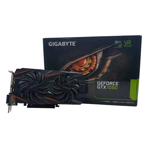 **DEFECTIVE FAN** GIGABYTE - NVIDIA GeForce GTX 1060 (6GB GDDR5) Graphics Card - Used (GV-N1060WF2OC-6GD)