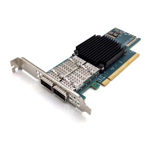 3/4 View Mellanox CX653106A MCX653106A-ECAT CONNECTX-6 QSFP56 Dual Port 100GBE Ethernet